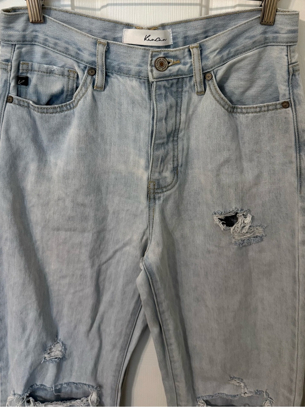 KanCan Ultra High Rise Distressed 90s Flare Jeans Size 5/26 - Picture 4 of 7